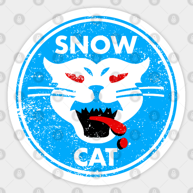 Snow Cat Vintage Decal Sticker by PopCultureShirts